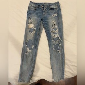 AE distressed straight leg jean